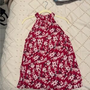 Chelsea28 Floral Halter Blouse - Red and White